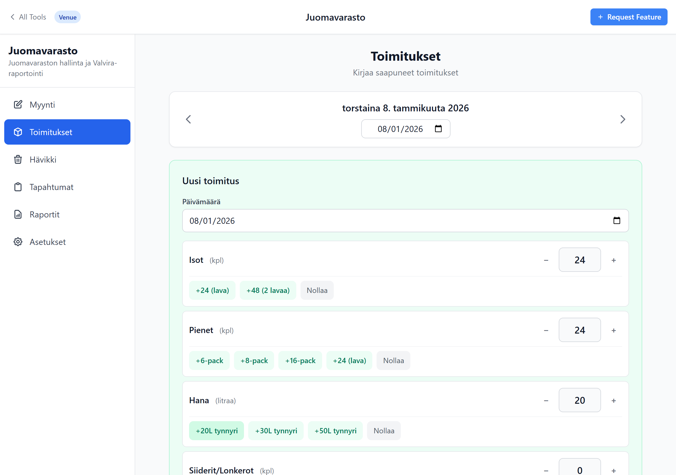 Delivery view by category