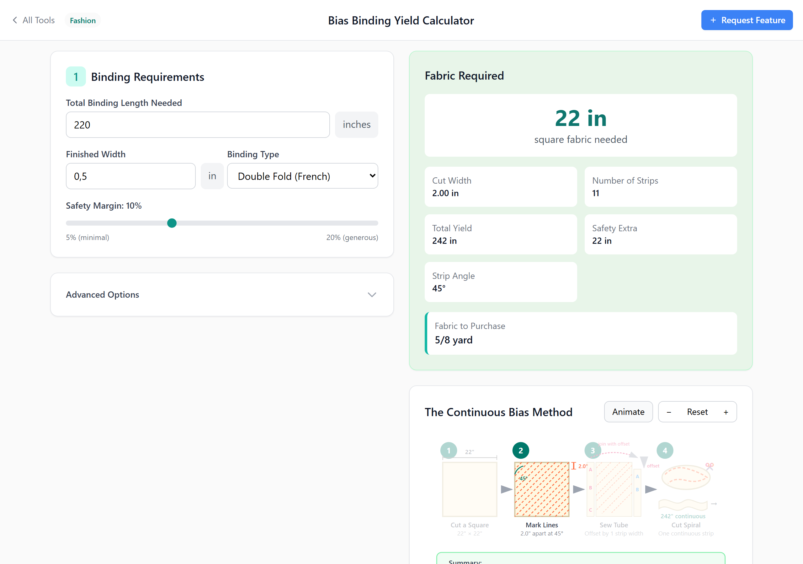 Diagram panel showing the continuous bias tube method steps