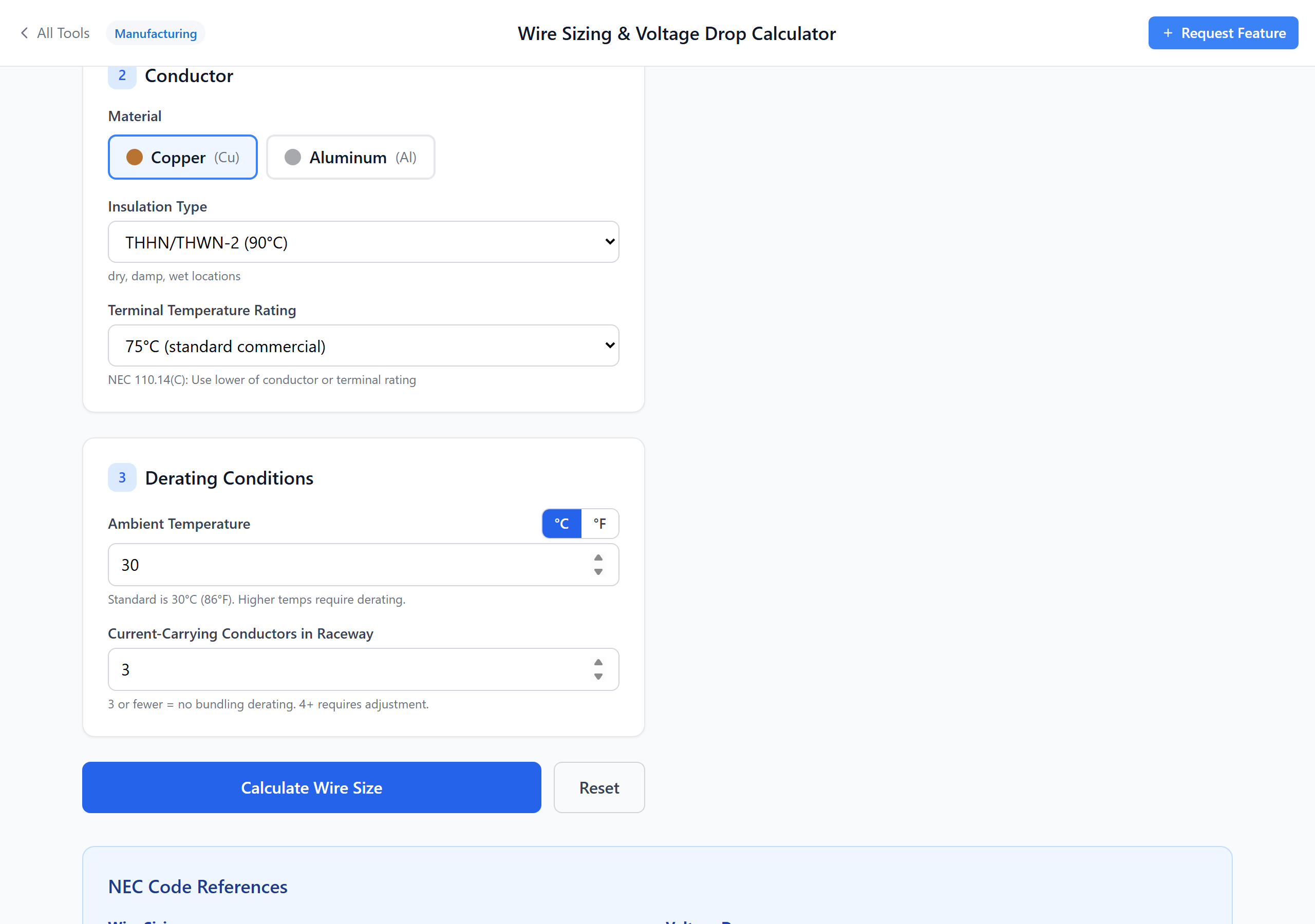 Conduit fill and derating helper outputs